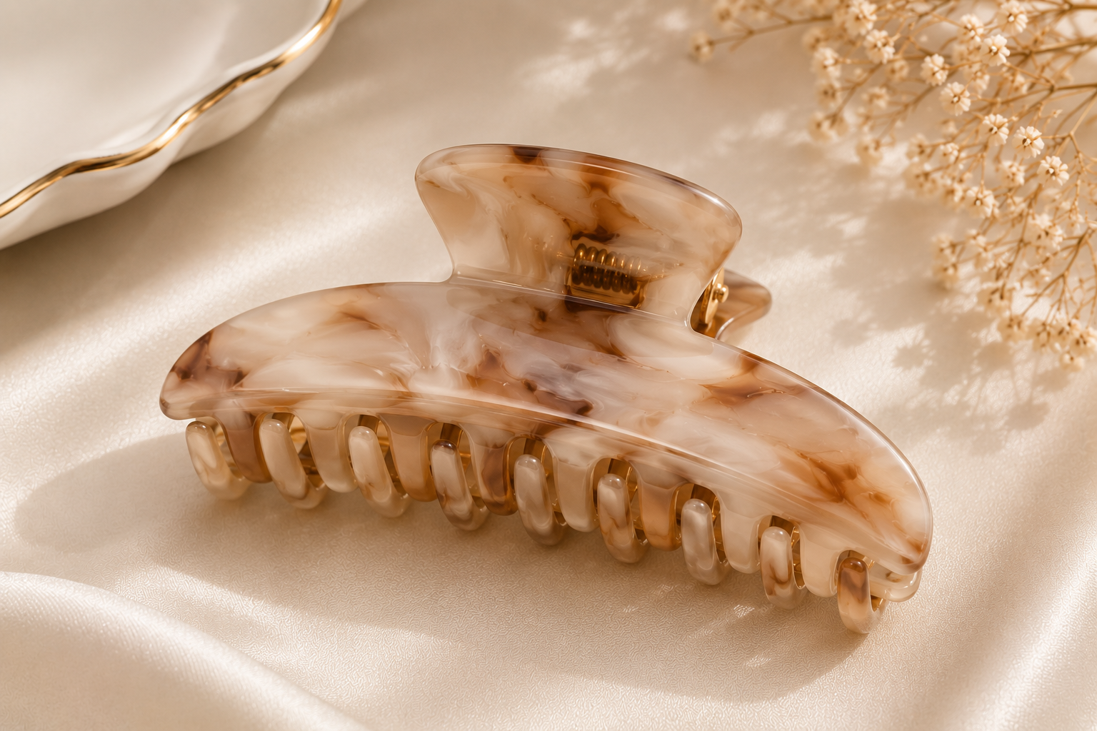 Marble Acetate Hair Claw