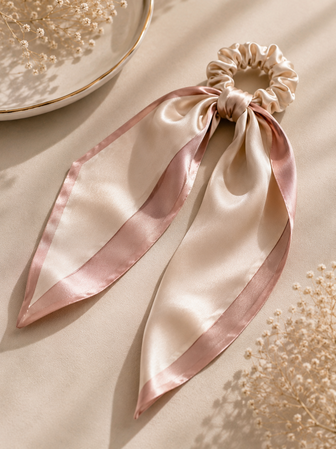 Silk Ribbon Ponytail Scarf